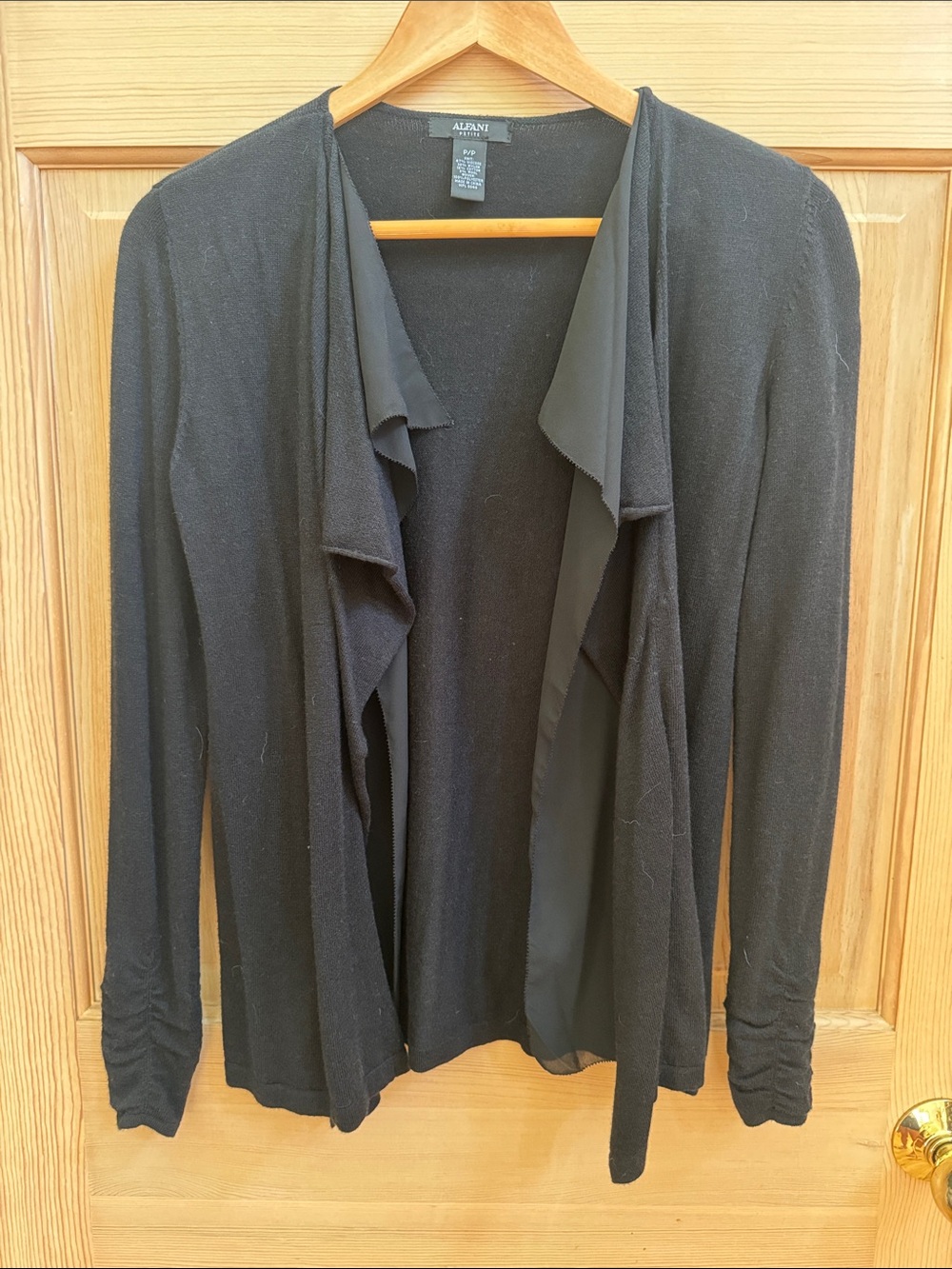 Alfani Black Open Drape Front Cardigan